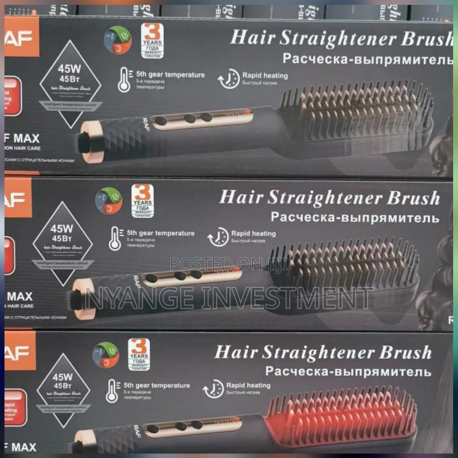 Raf Brand Hair Straightener Brush, With a 45w