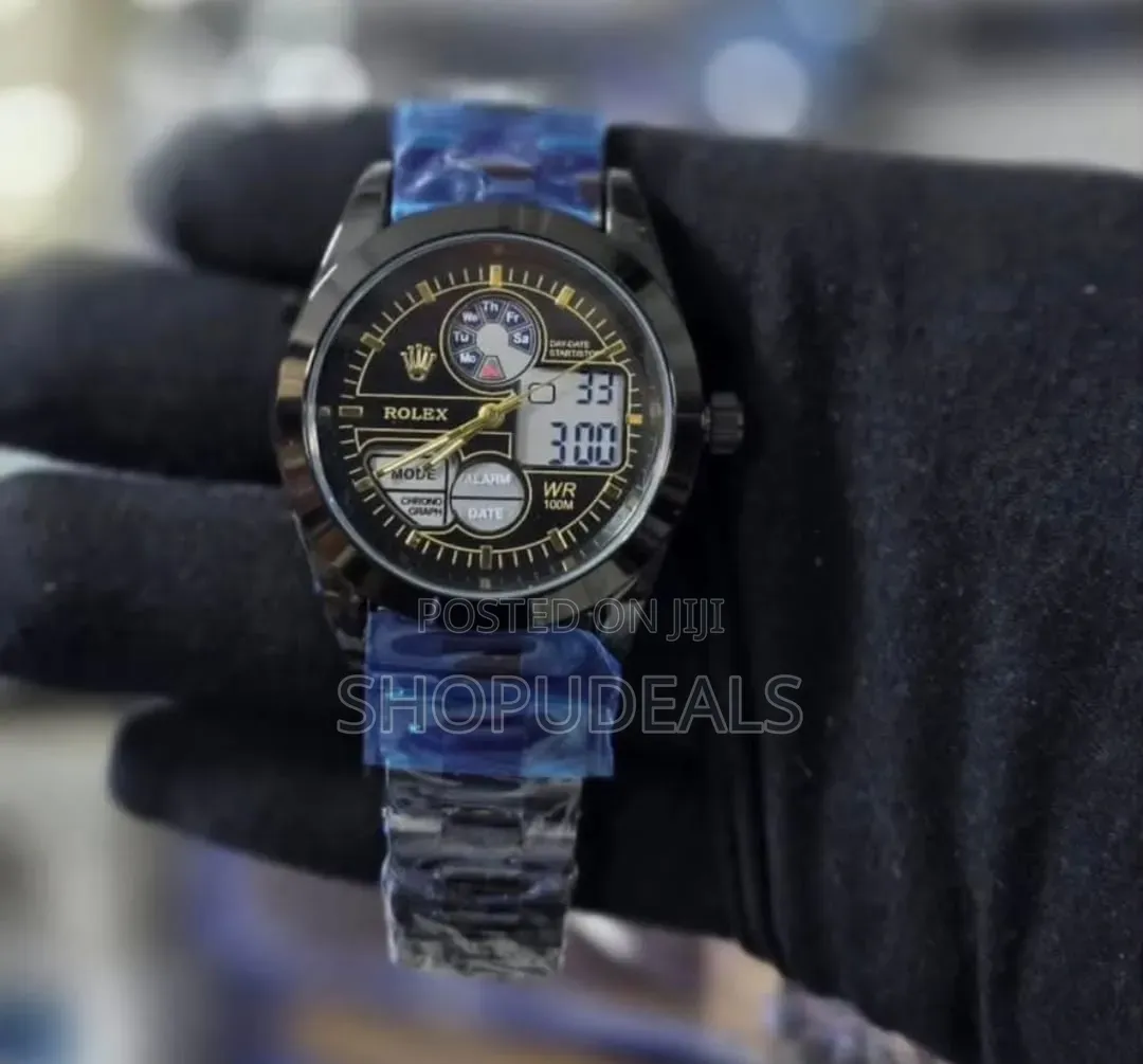 Stainless Steel Rolex Analog-Digital Watch