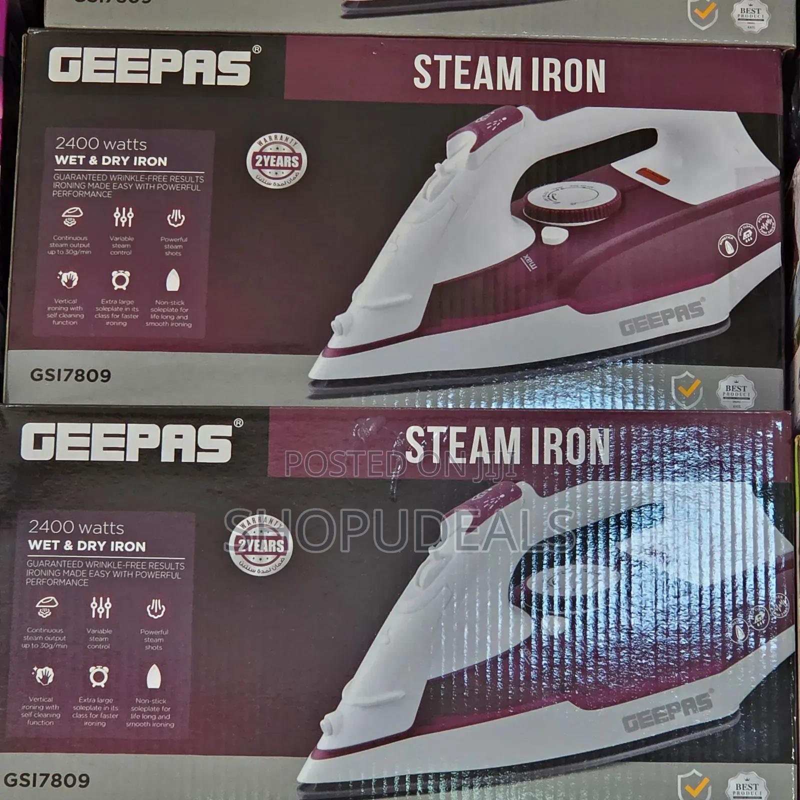 Geepas Gsi7809 2400w Wet Dry Steam Iron