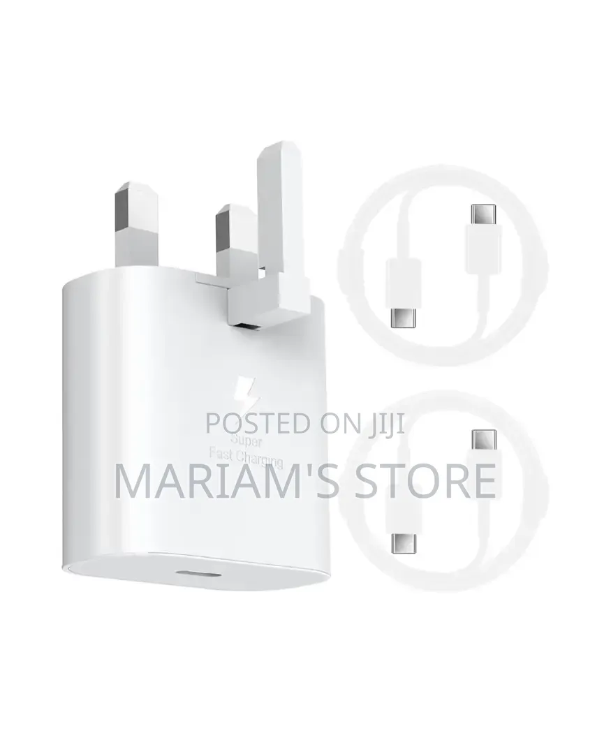 White Samsung 45w Travel Adapter "Super Fast Charging" Branding.