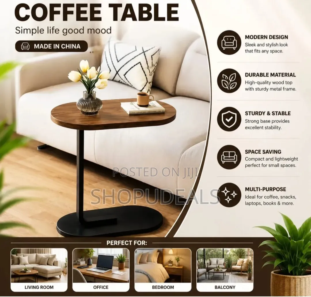 Modern C-Shaped Side Table