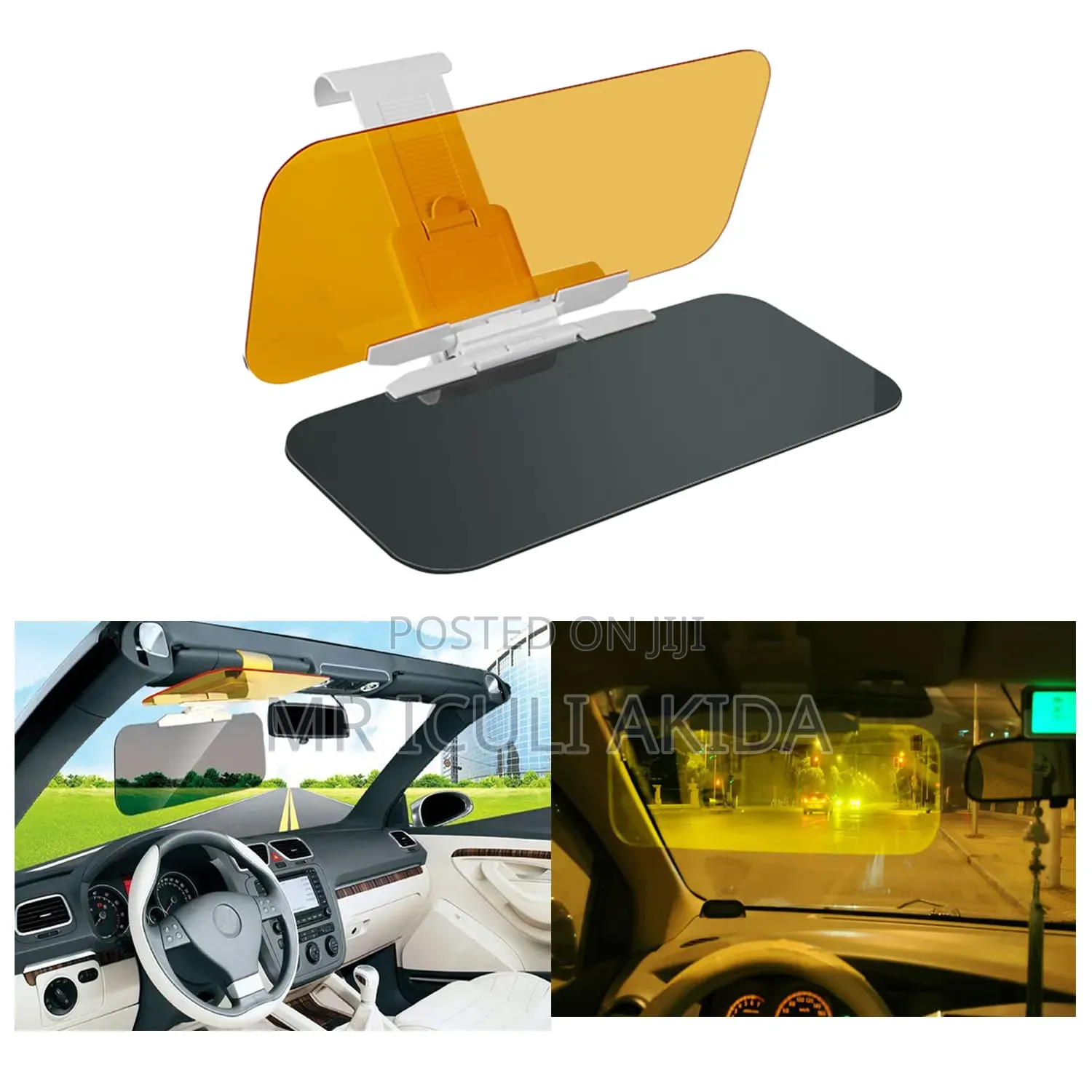 2in1 Adjustable Uv Protect Anti-Glare Mirror Sun Visor Vision Extender