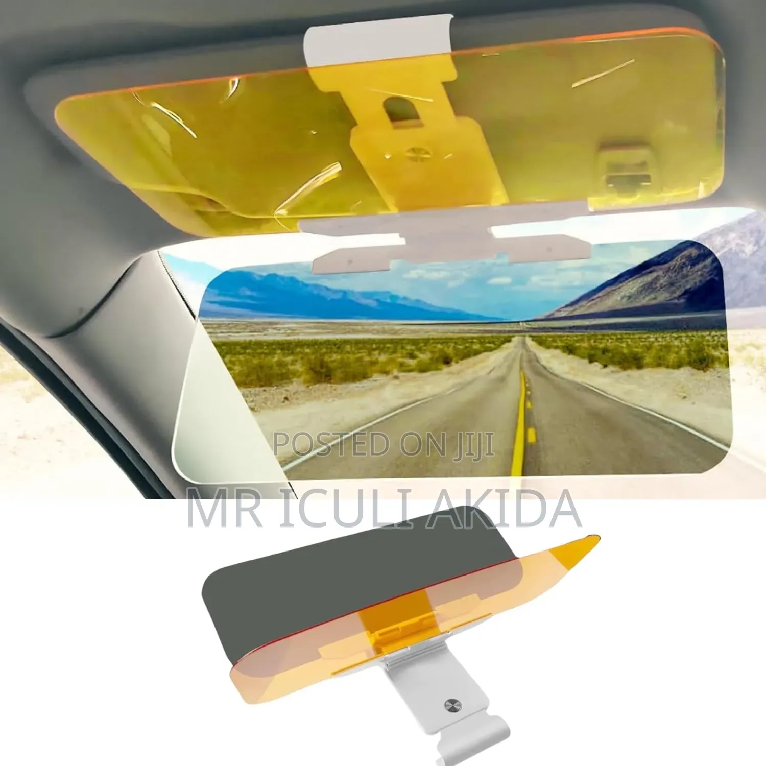 2in1 Adjustable Uv Protect Anti-Glare Mirror Sun Visor Vision Extender