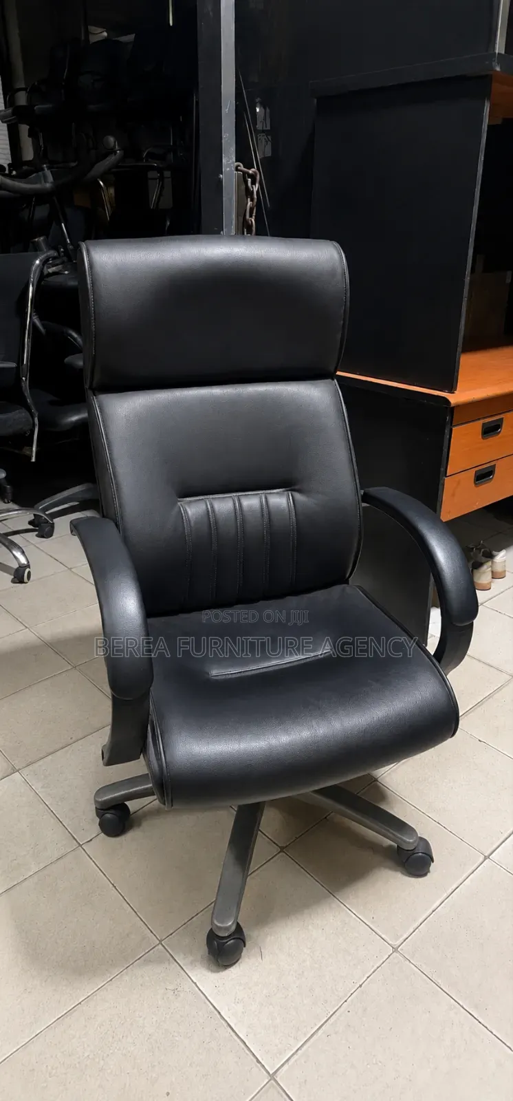 Pure Leather Executive Adjustable Recliner Office Chair