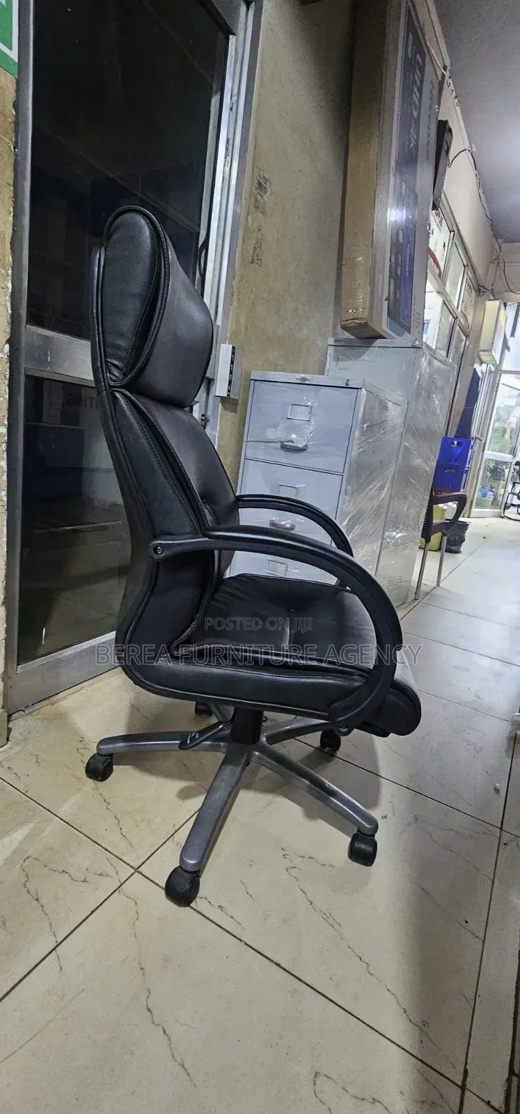 Pure Leather Executive Adjustable Recliner Office Chair