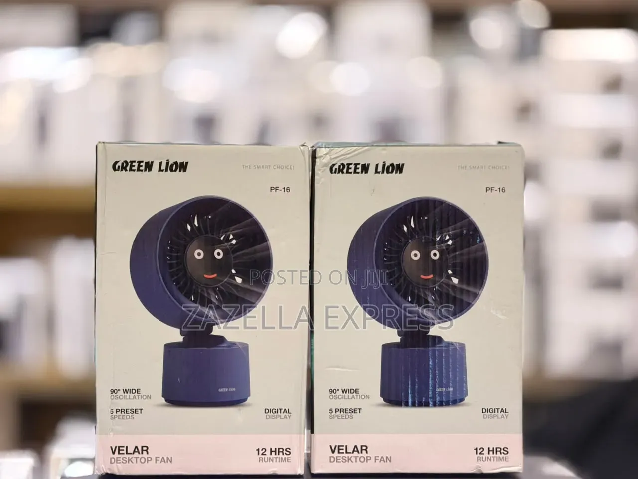 Green Lion Velar Desktop Fan Rechargeable – 5 Speed Levels 12 Hours