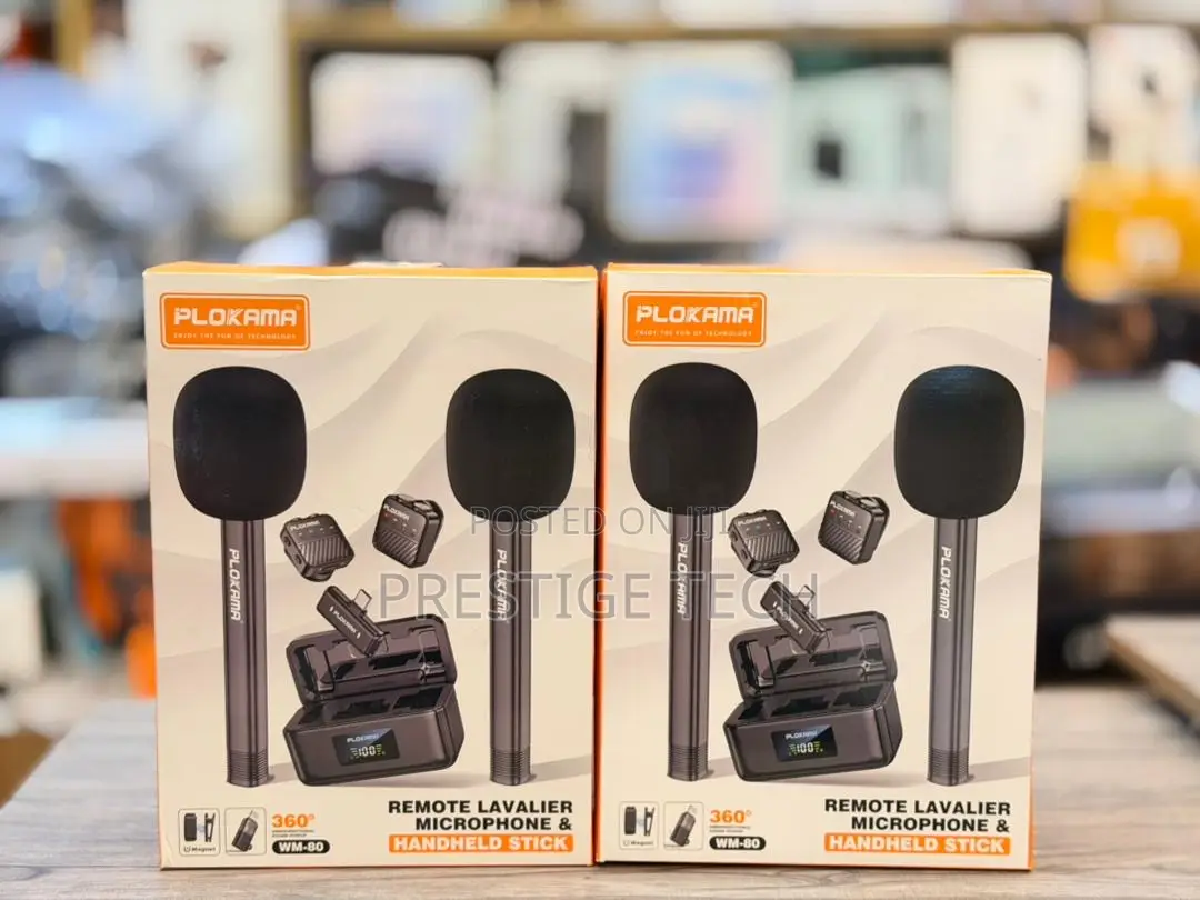 Plokama Wm80 Wireless Lavalier Microphone and Handheld Stick Set 2in1