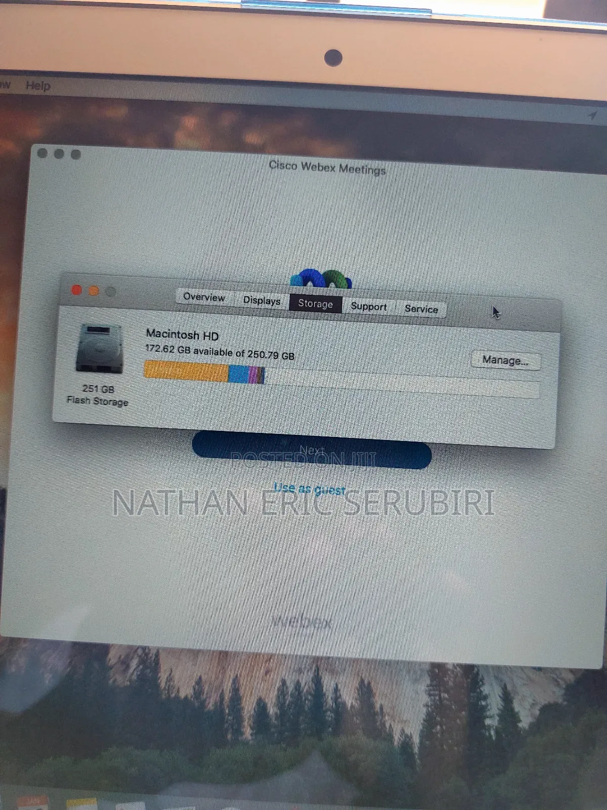 Laptop Apple MacBook Air 2017 8GB Intel Core i5 SSD 256GB