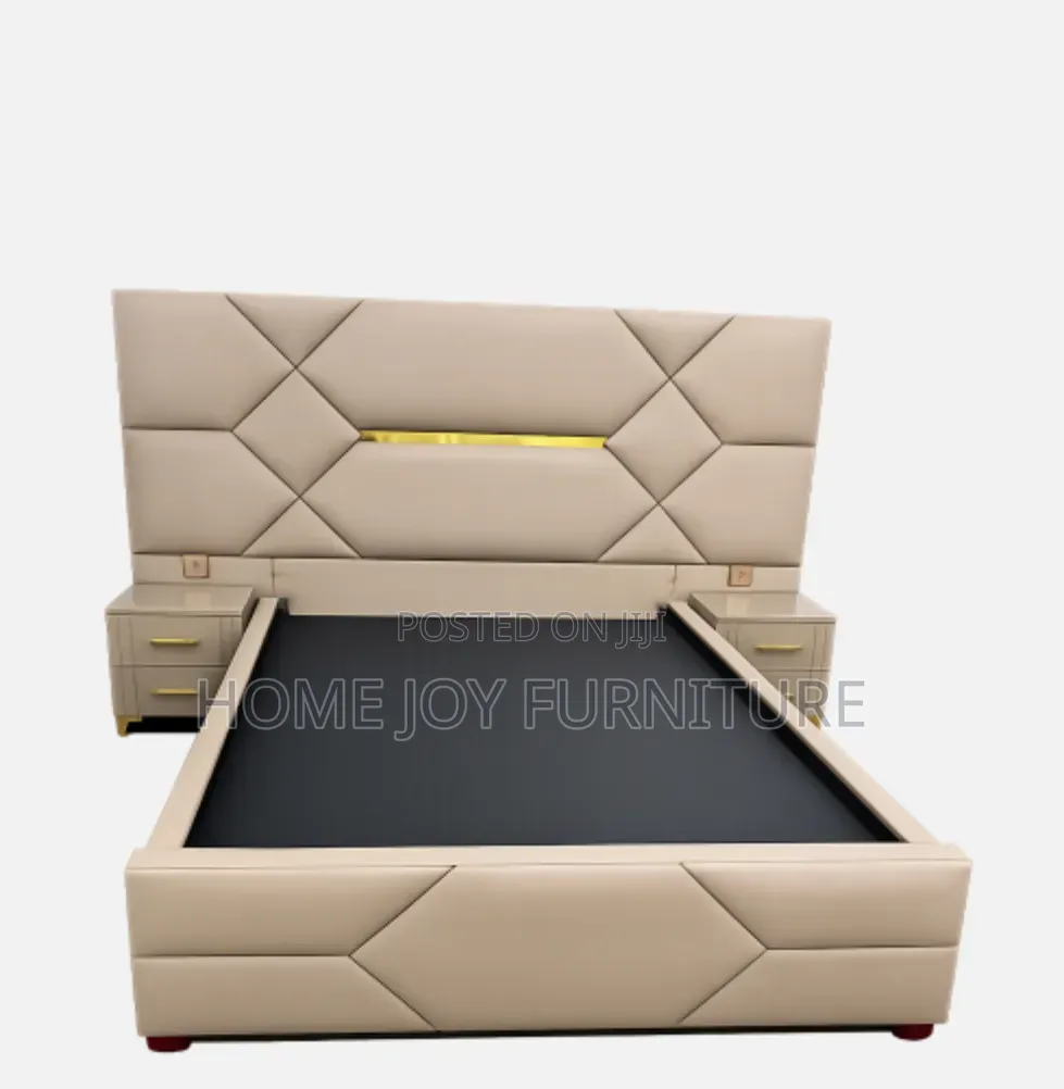 5*6 Cream Leather Bed