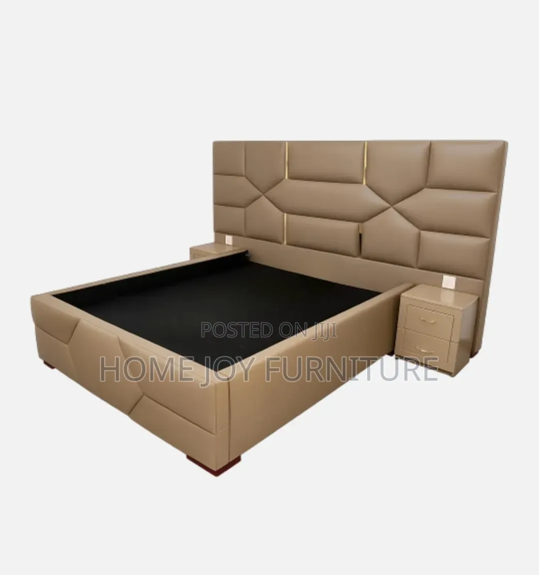 5*6 Cream Leather Bed