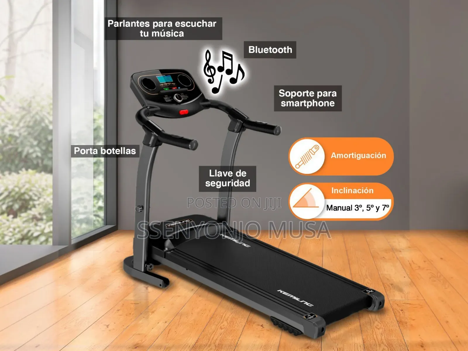 Kemilng M201 Folding Treadmill With Bluetooth, Speakers LCD Display