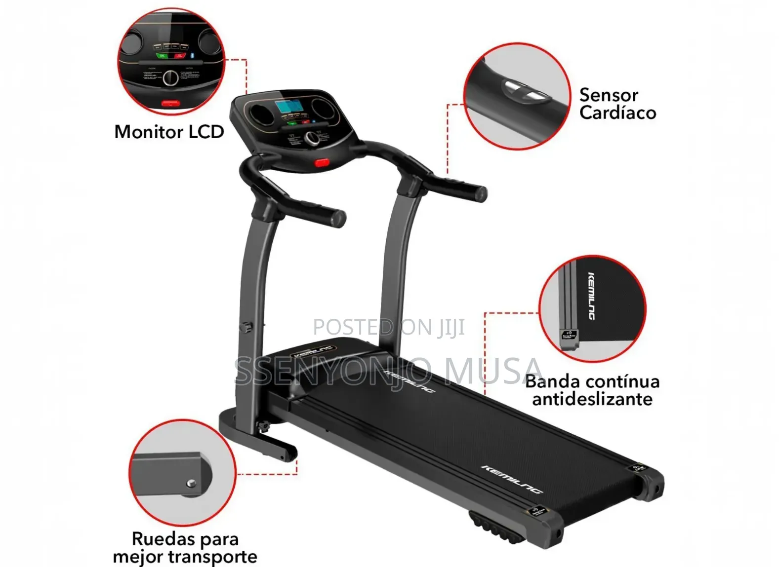 Kemilng M201 Folding Treadmill With Bluetooth, Speakers LCD Display