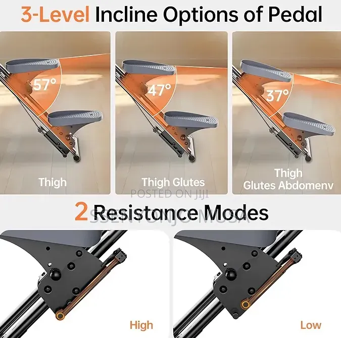 Foldable Vertical Climber Stair Stepper With Adjustable Handlebars