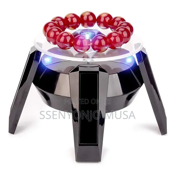 Solar Powered 360° Rotating Display Stand With Led Light for Watches-