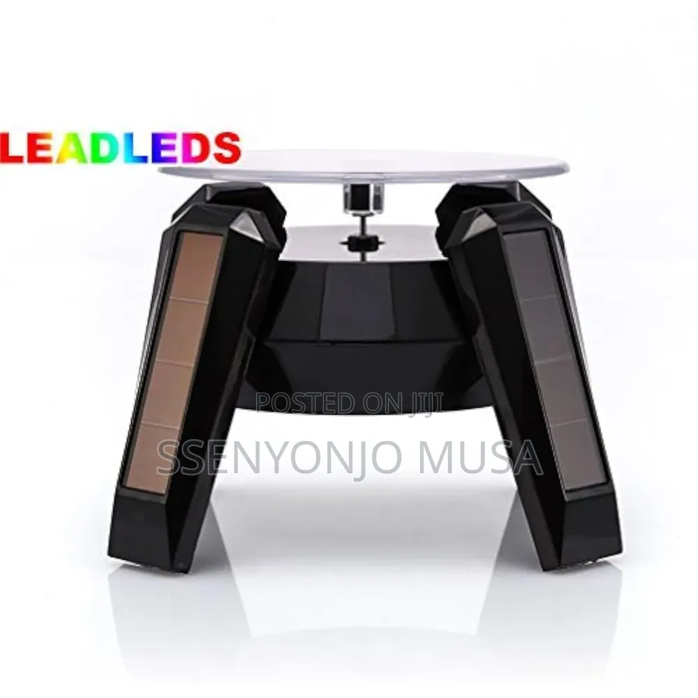 Solar Powered 360° Rotating Display Stand With Led Light for Watches-