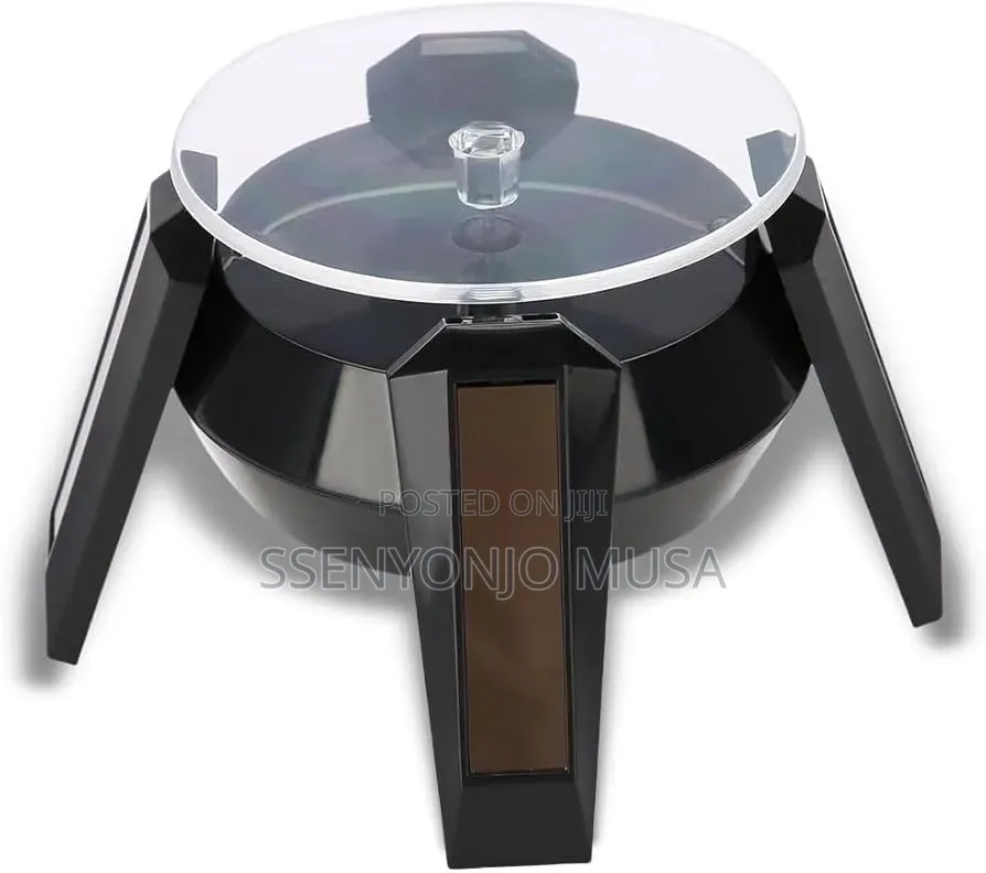 Solar Powered 360° Rotating Display Stand With Led Light for Watches-