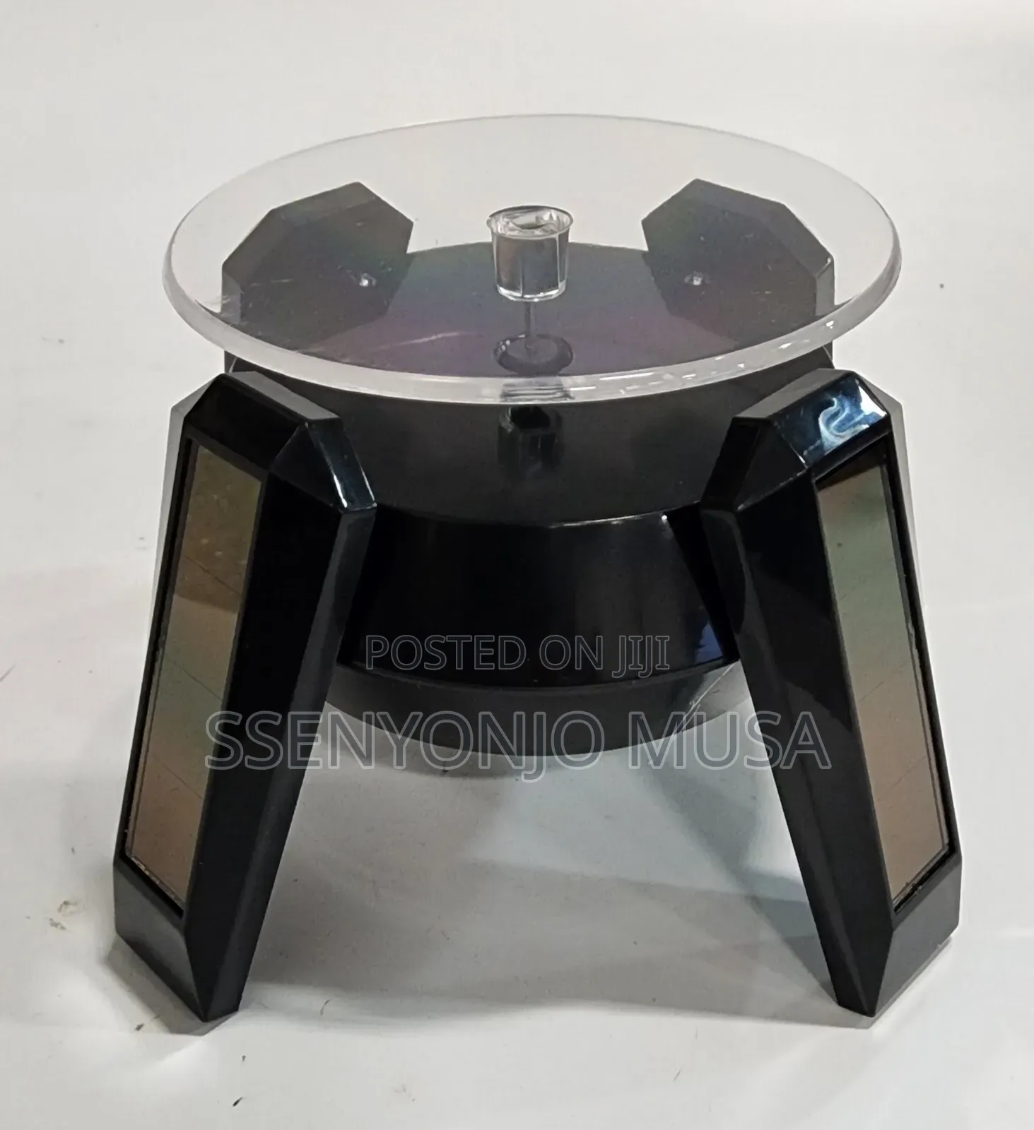 Solar Powered 360° Rotating Display Stand With Led Light for Watches-