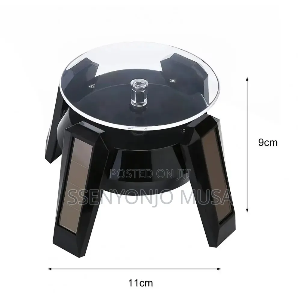 Solar Powered 360° Rotating Display Stand With Led Light for Watches-