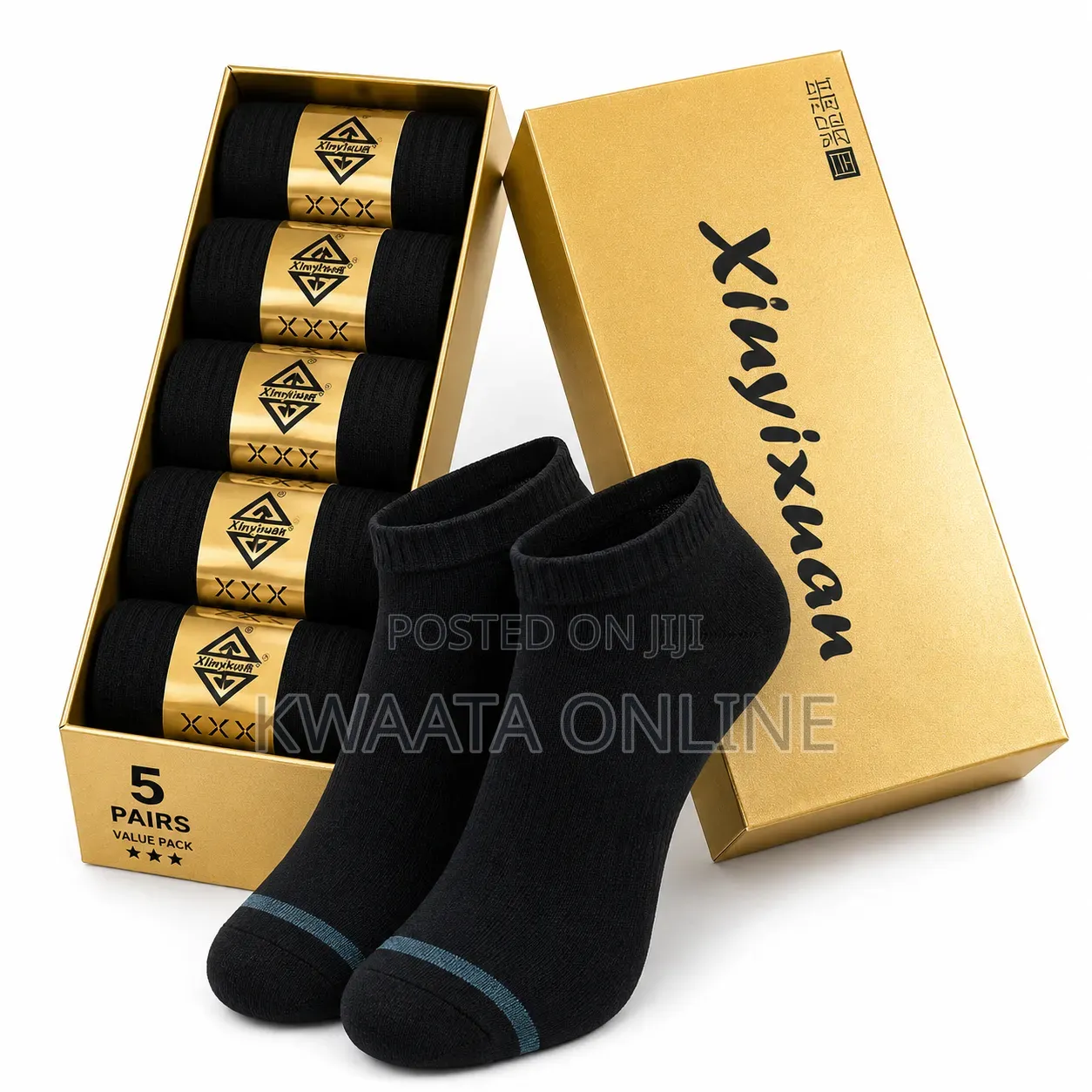 Men's Ankle Socks – 5 Pairs Gift Box | Soft, Breathable Comfortable