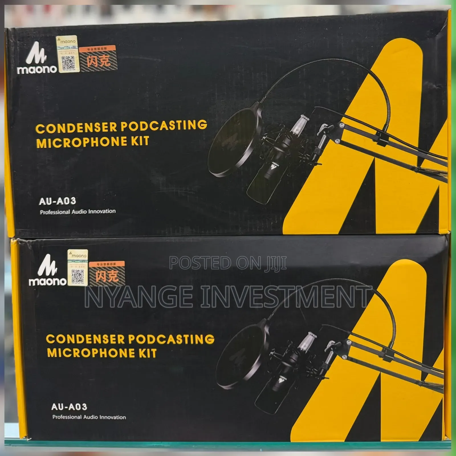 Condenser Podcast Mic With Boom Arm Microphone Stand -