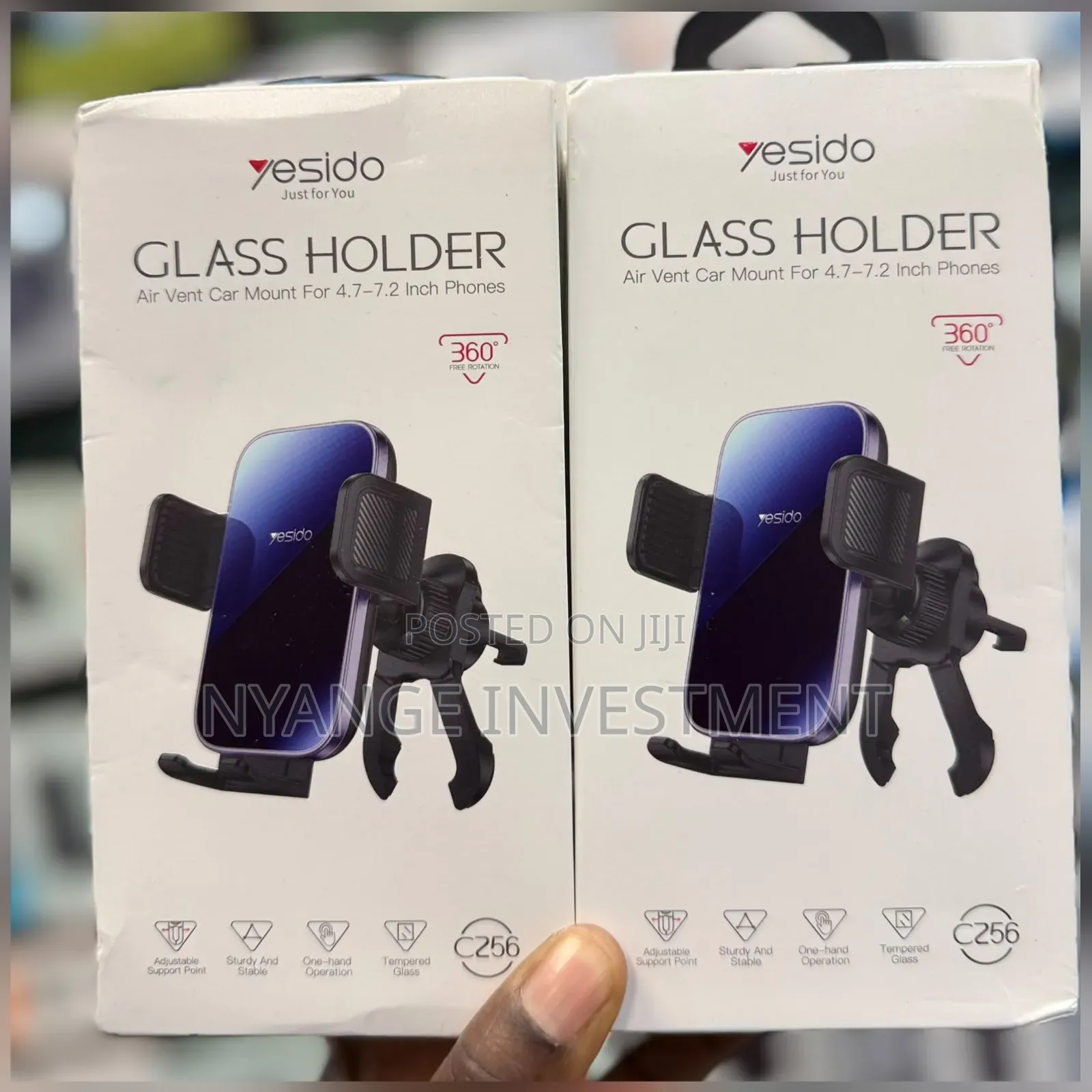 Yesido C256 Premium Tempered-Glass Gravity Car Phone Holder .