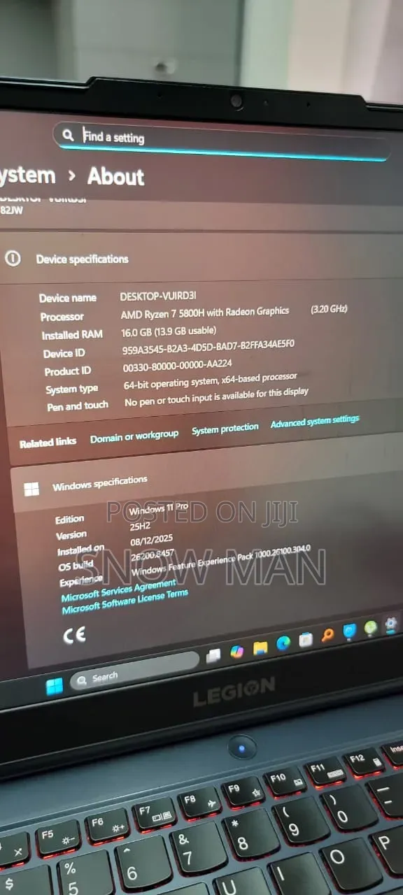 Laptop Lenovo Legion 5 16GB AMD Ryzen 7 HDD+SSD 512GB