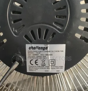 Uk Used Challenge Chrome Tilting 3-Speed Portable Desk or Table Fan.
