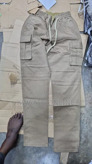 Men’S Premium Tapered Cargo Pants Stretch Cotton | Multi Pocket
