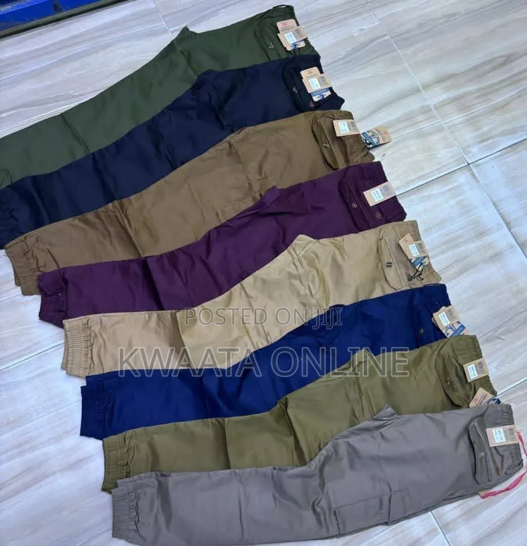 Men’S Premium Tapered Cargo Pants Stretch Cotton | Multi Pocket