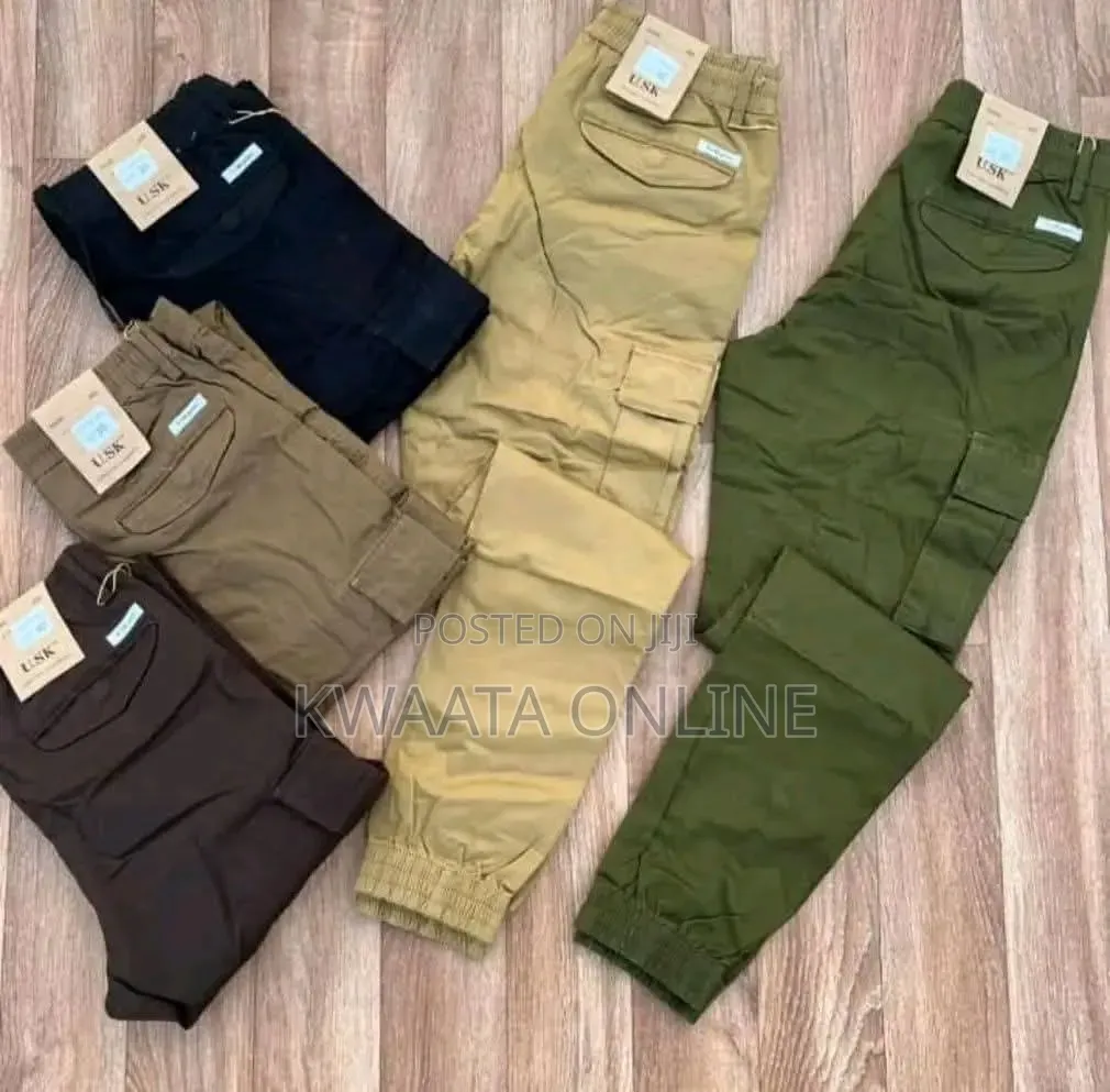 Men’S Premium Tapered Cargo Pants Stretch Cotton | Multi Pocket