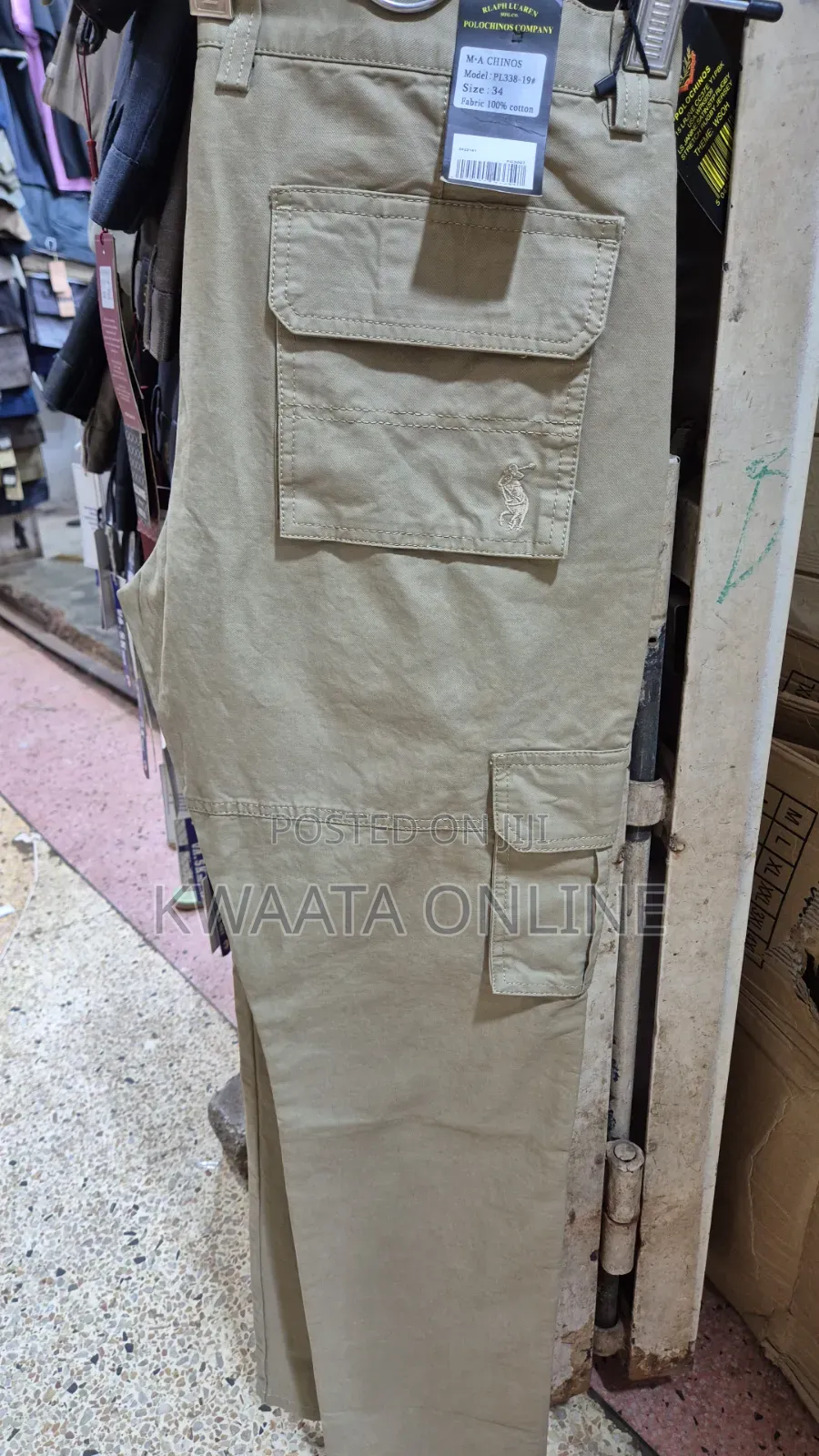Men’S Premium Tapered Cargo Pants Stretch Cotton | Multi Pocket