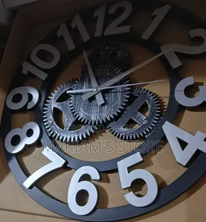Vintage-style Wall Clock A Black Frame With Colored Numerical Markers