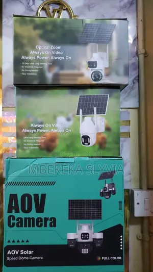 Aov 4-Lens 4g Ai Solar Camera 24/7 Video Recording Surveillance