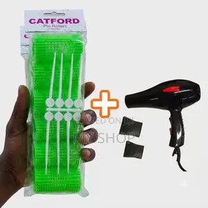 5 Packs of Roller Pins + Hand Hair Dryer - Saloon Combo