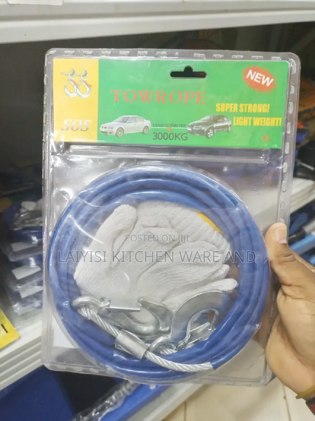 Heavy Duty Car Steel Tow Rope With Hooks 2 Recover Emergency Cable Van