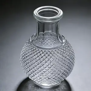 Elegant Diamond-textured Decorative Glass Vase