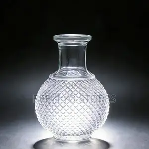 Elegant Diamond-textured Decorative Glass Vase