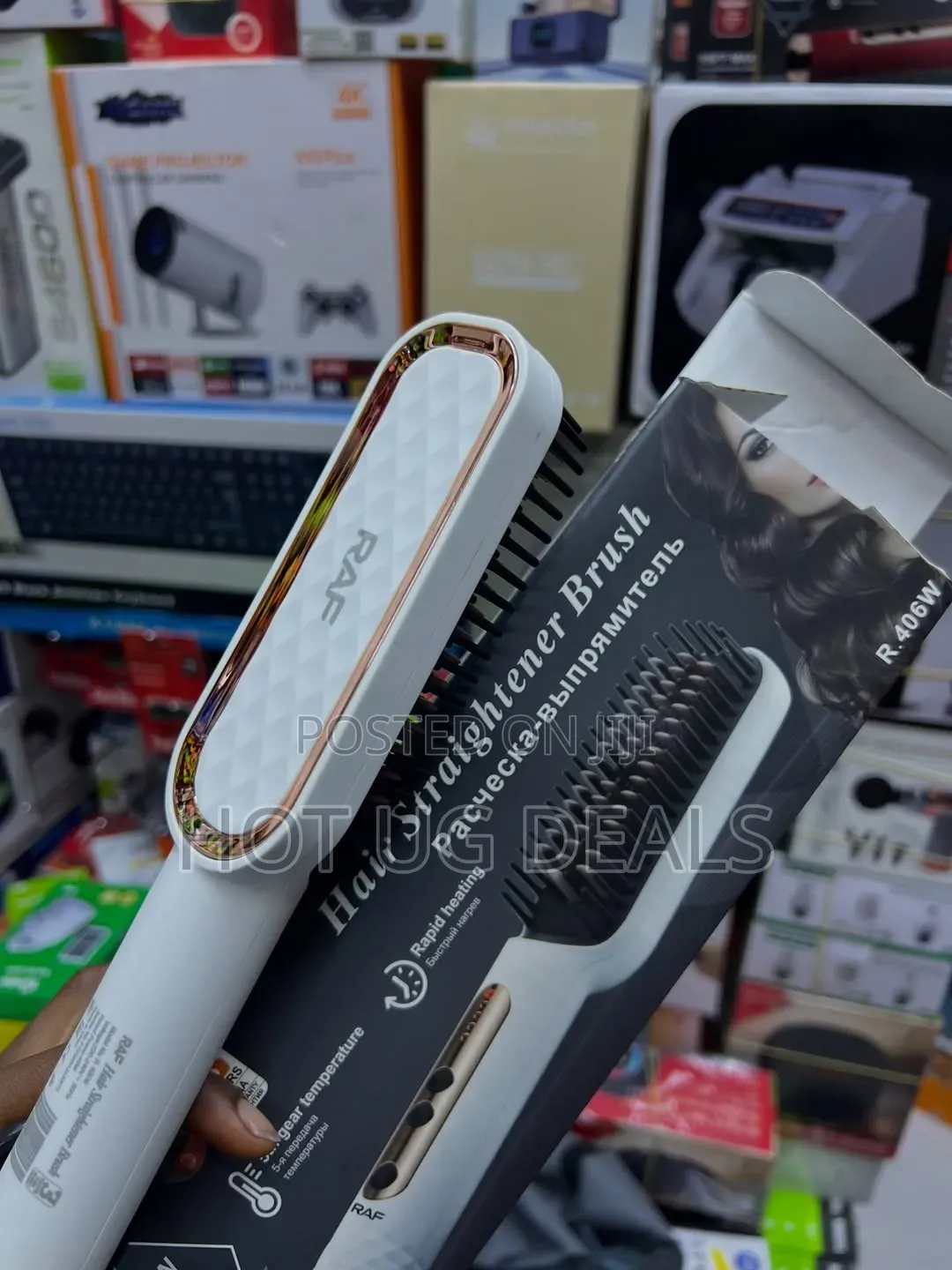 Raf 2 in 1 Hot-Air Hair Styling Comb Straightener Hair Brush