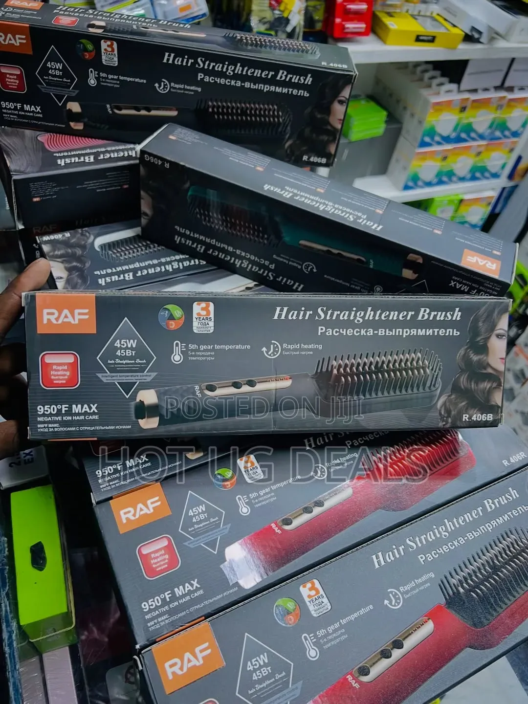 Raf 2 in 1 Hot-Air Hair Styling Comb Straightener Hair Brush