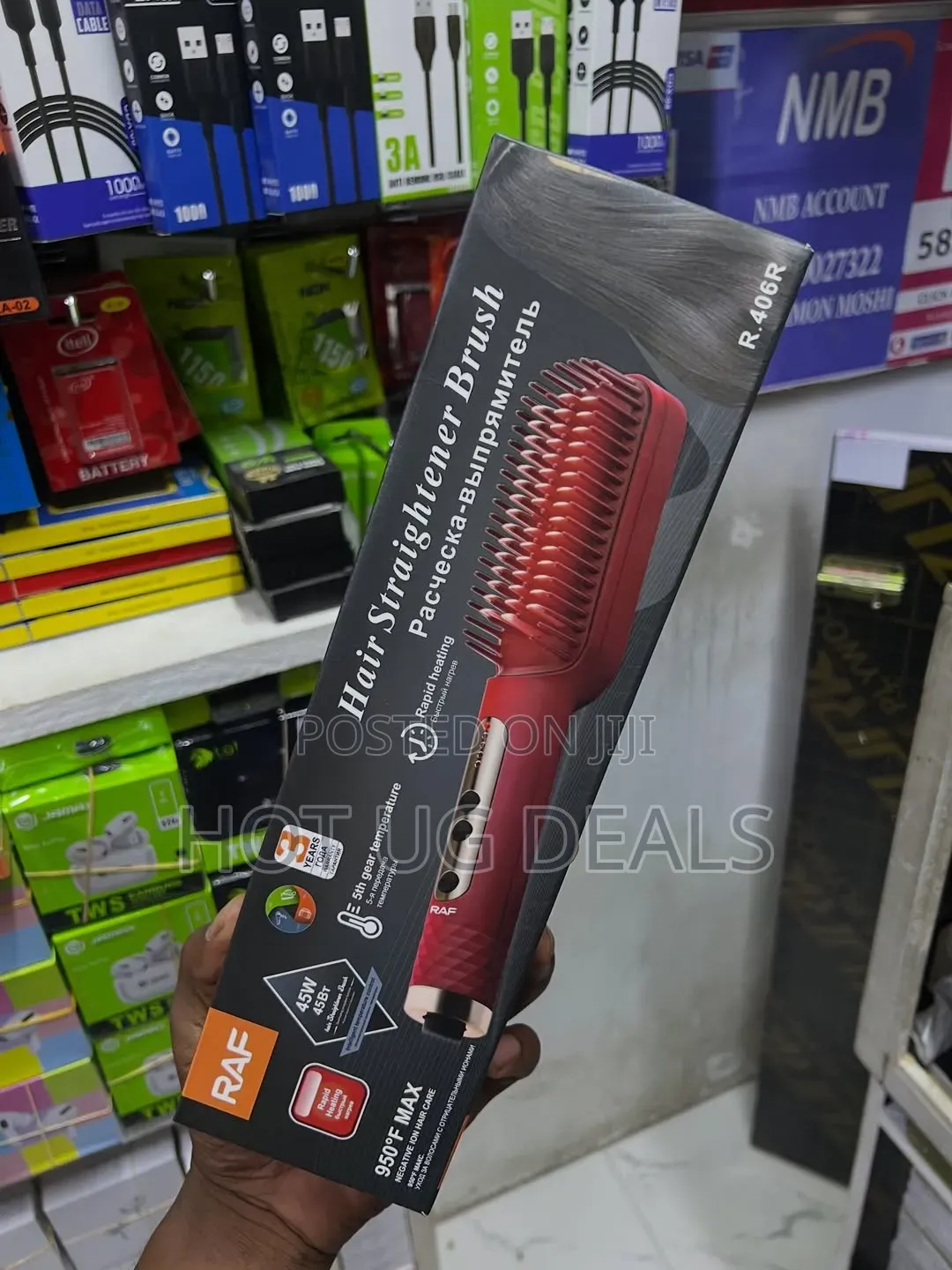 Raf 2 in 1 Hot-Air Hair Styling Comb Straightener Hair Brush