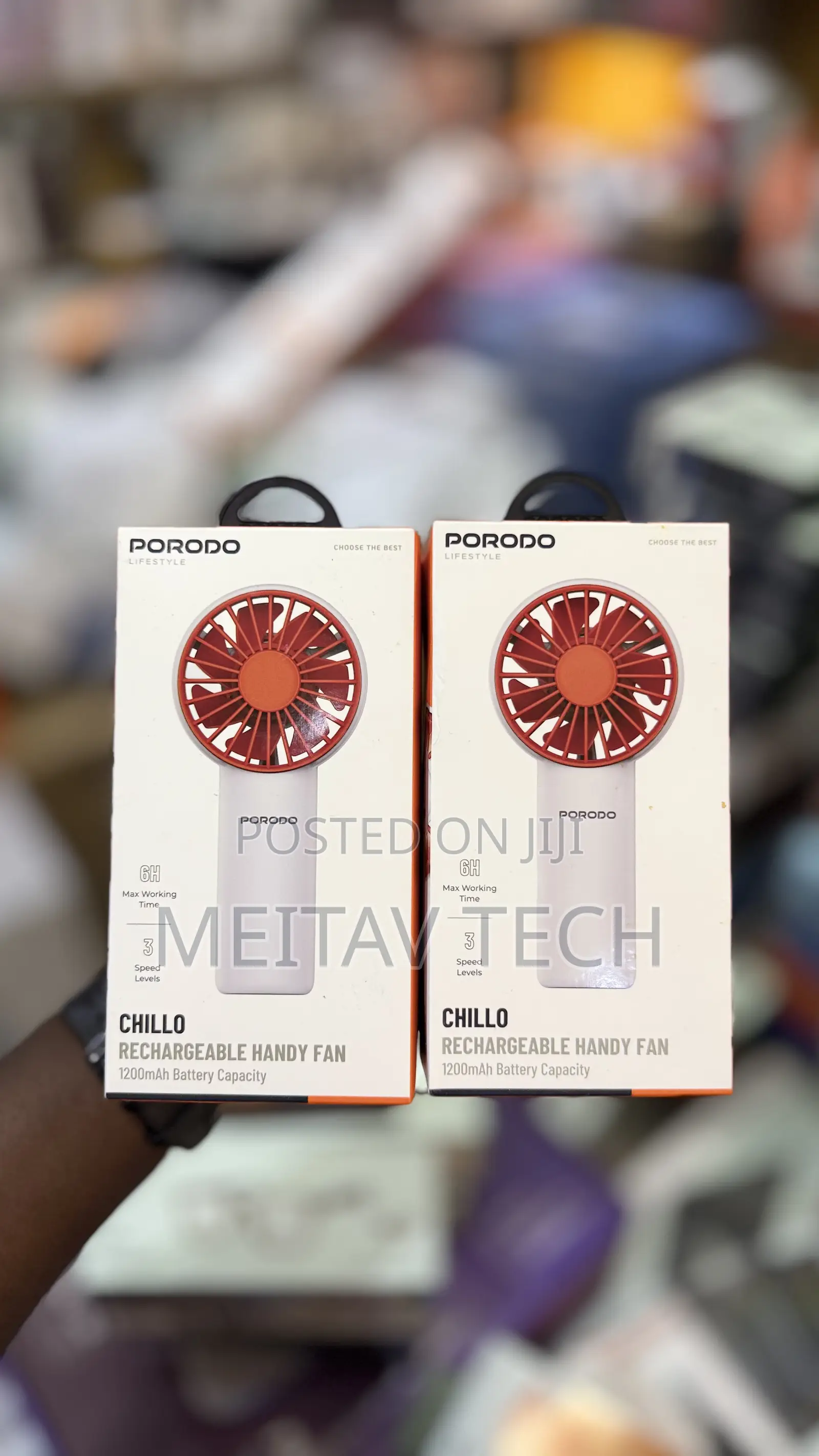 Porodo Chillo 1200mah Rechargeable Handy Usb Turbo Fan