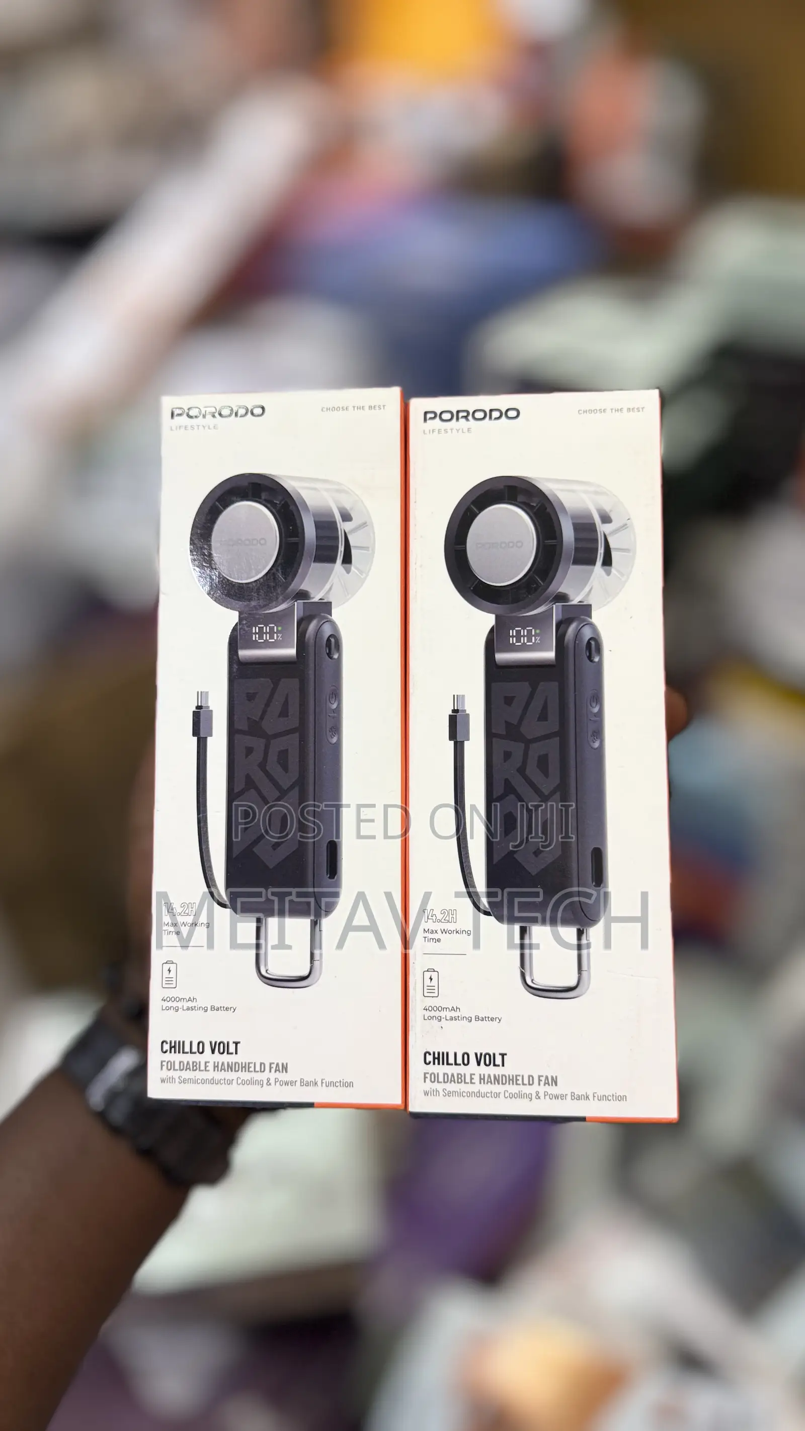 Porodo Lifestyle Chillo Volt Foldable Handheld Turbo Fan