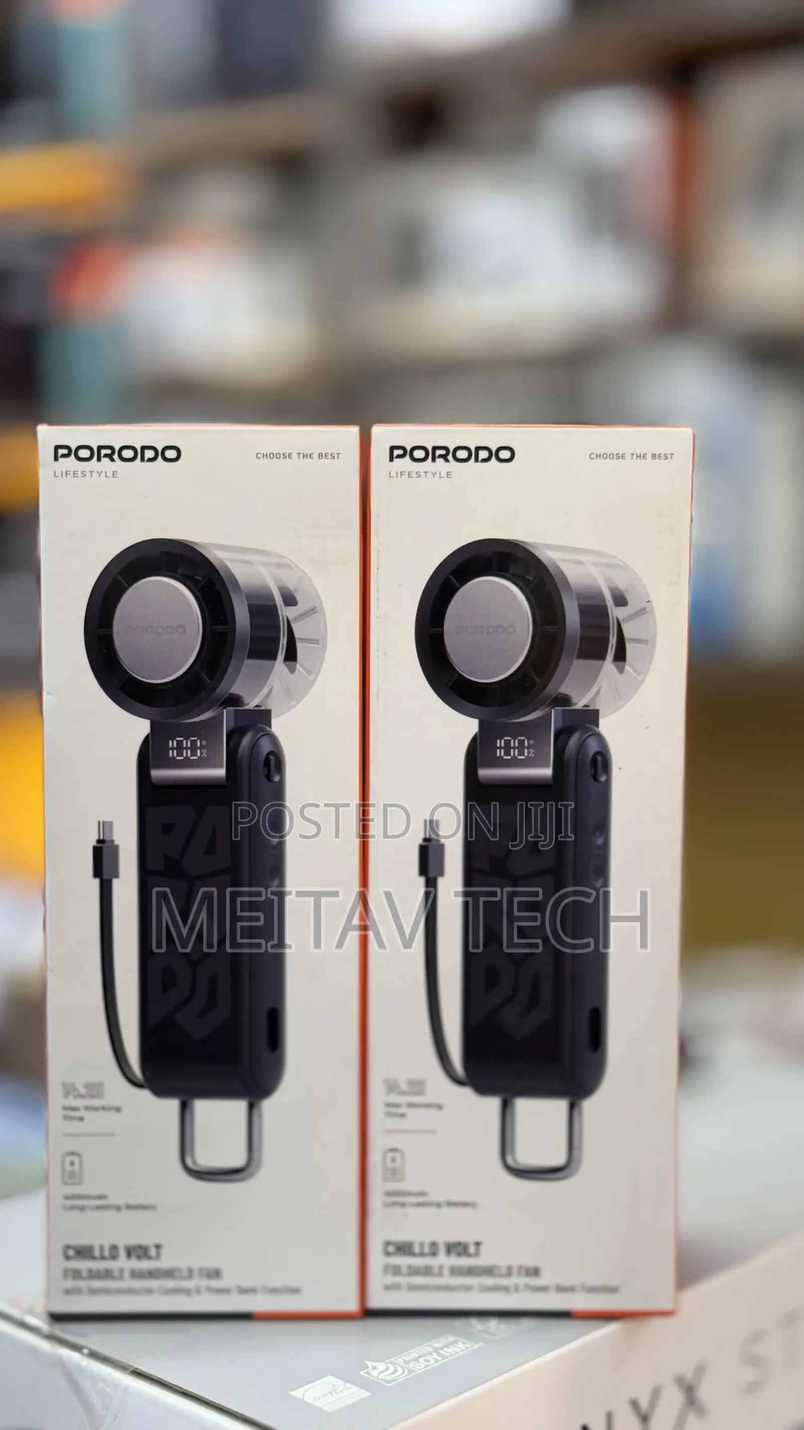 Porodo Lifestyle Chillo Volt Foldable Handheld Turbo Fan