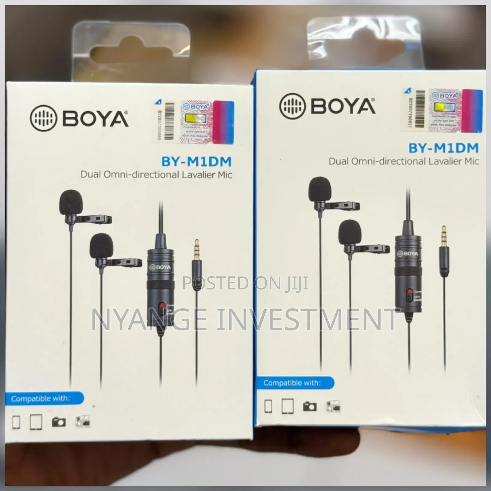 Boya By-m1dm Dual Omnidirectional Lavalier Microphone.