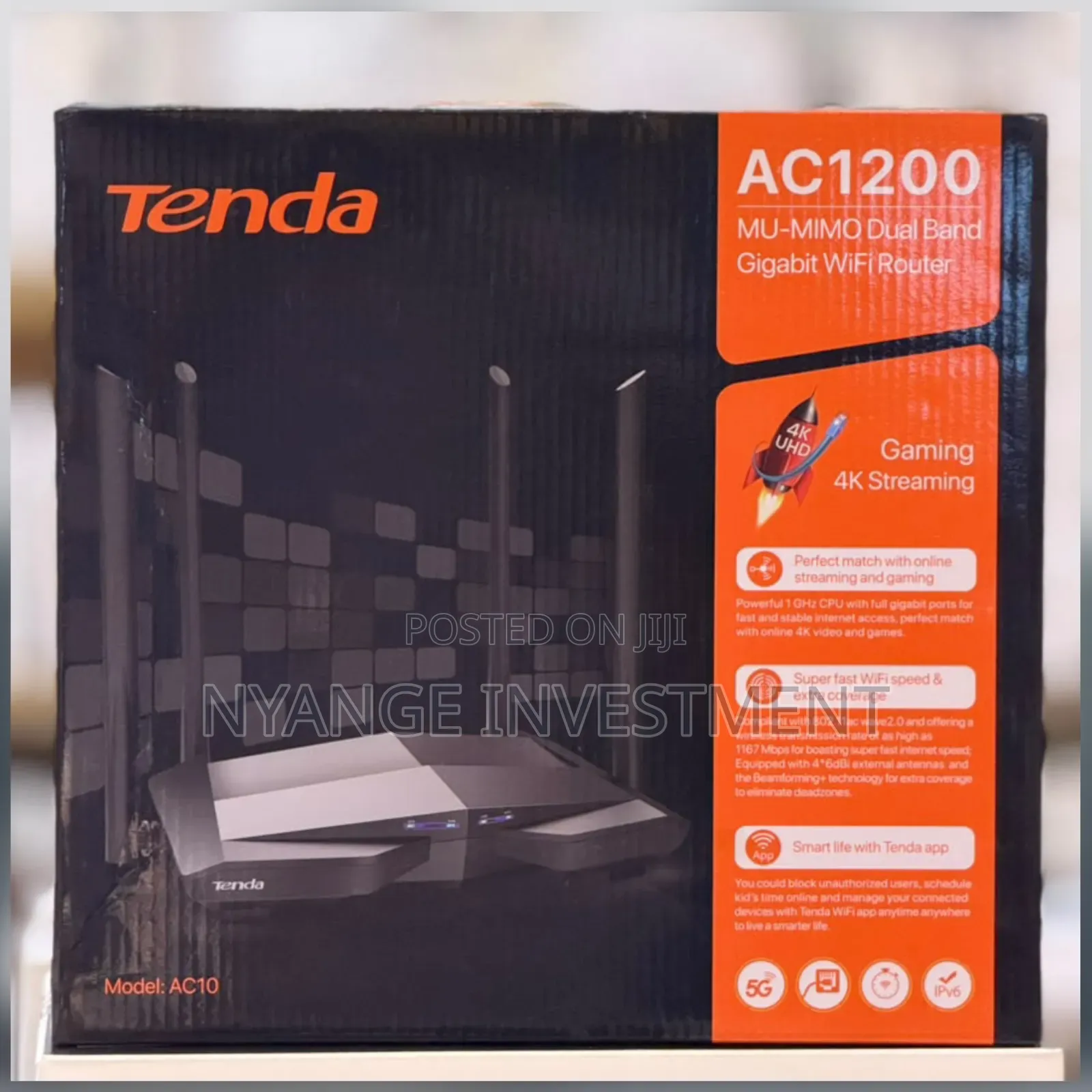 Tenda Ac10 Ac1200 Mu-Mimo Dual Band Gigabit Wifi Router. Wifi Router