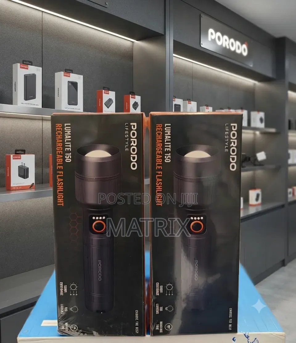 Porodo Vrechargeble Flashlight Torch