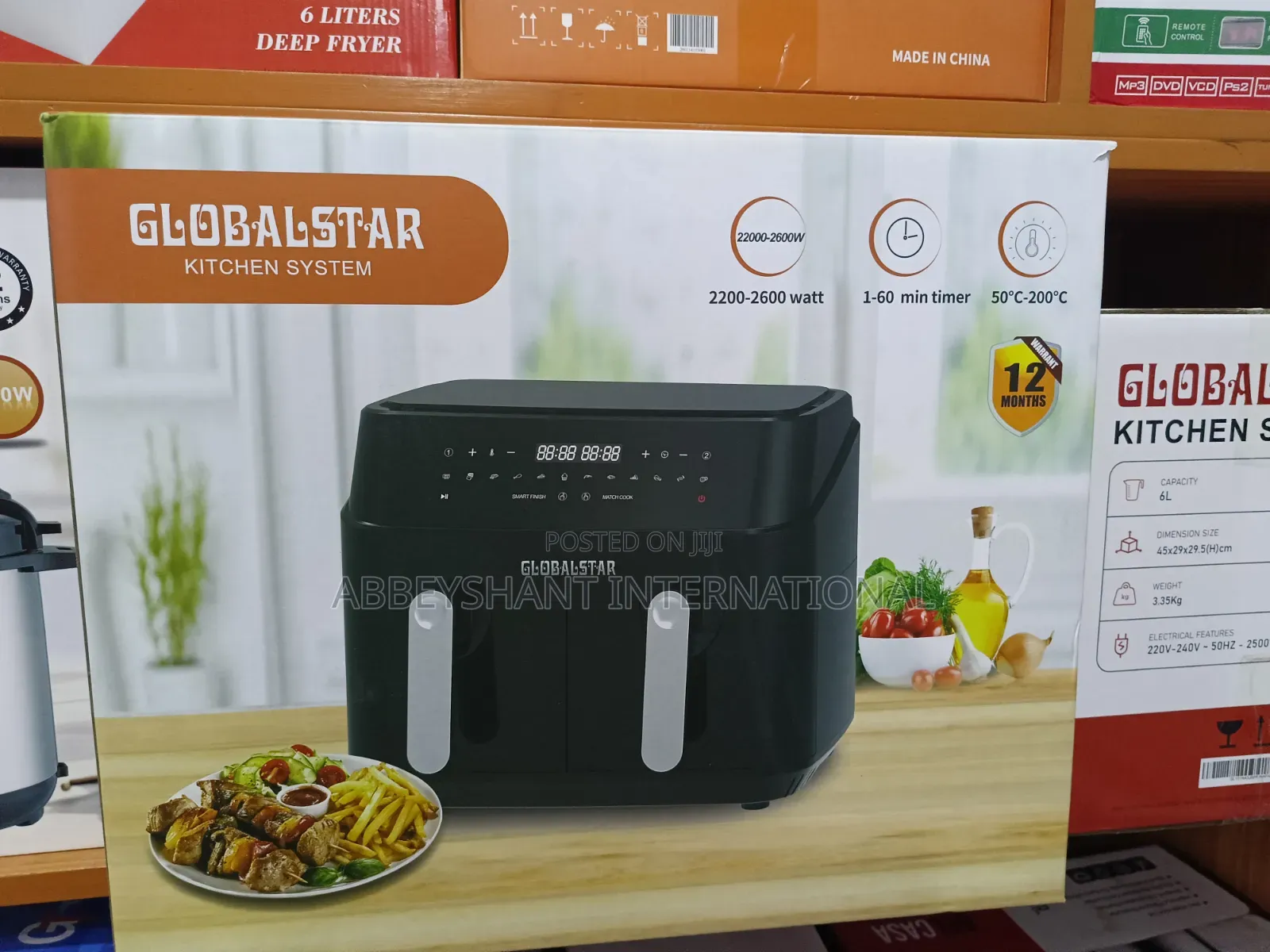 Globalstar Air Fryer Digital Touch Screen Dual Baskets Air Fryer