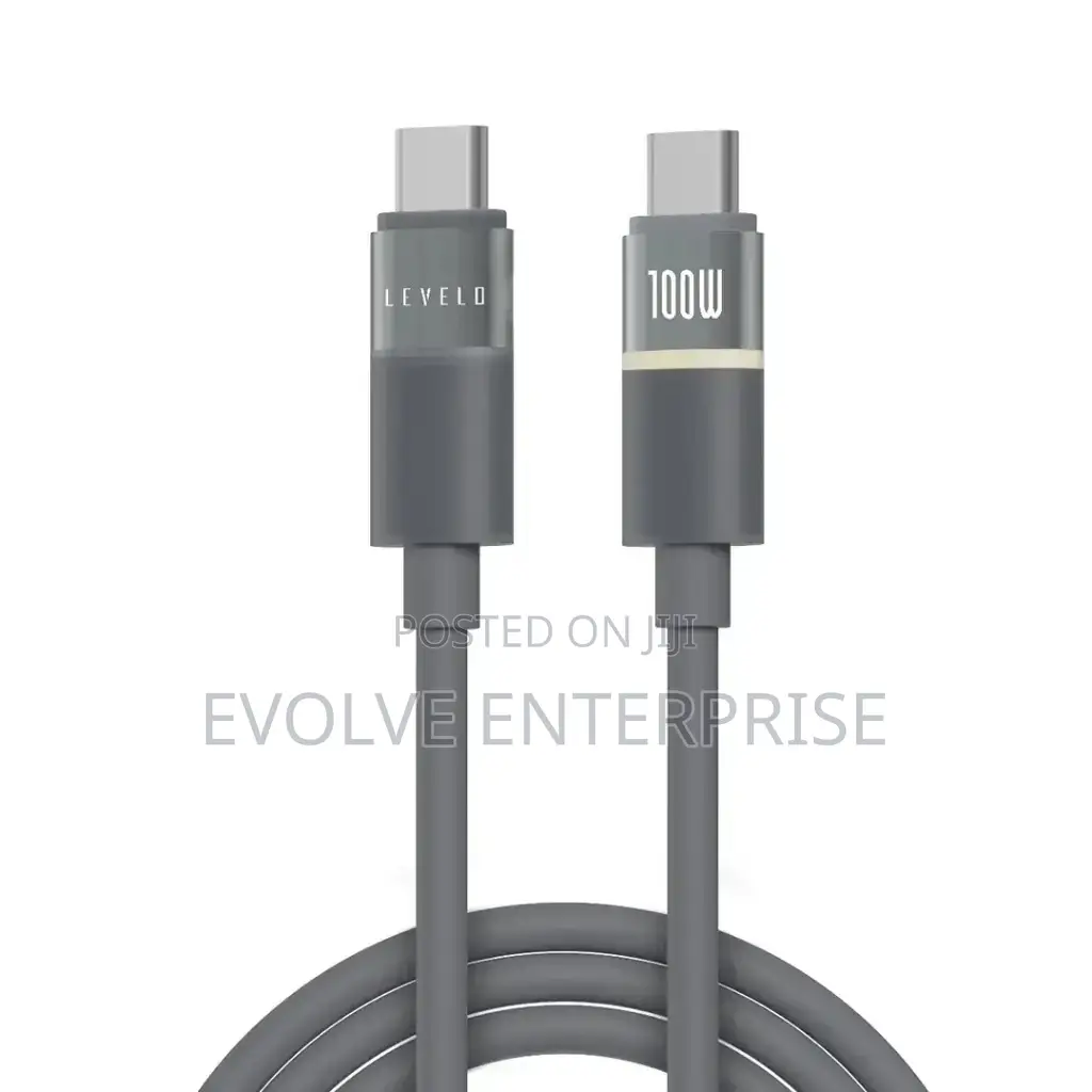Levelo Luno 100w Silicone Led Cable Type-C to Type-C 1m