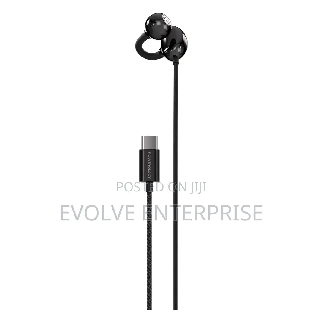 Powerology Voro Earhook Usb C Clip-on Wired Earphones