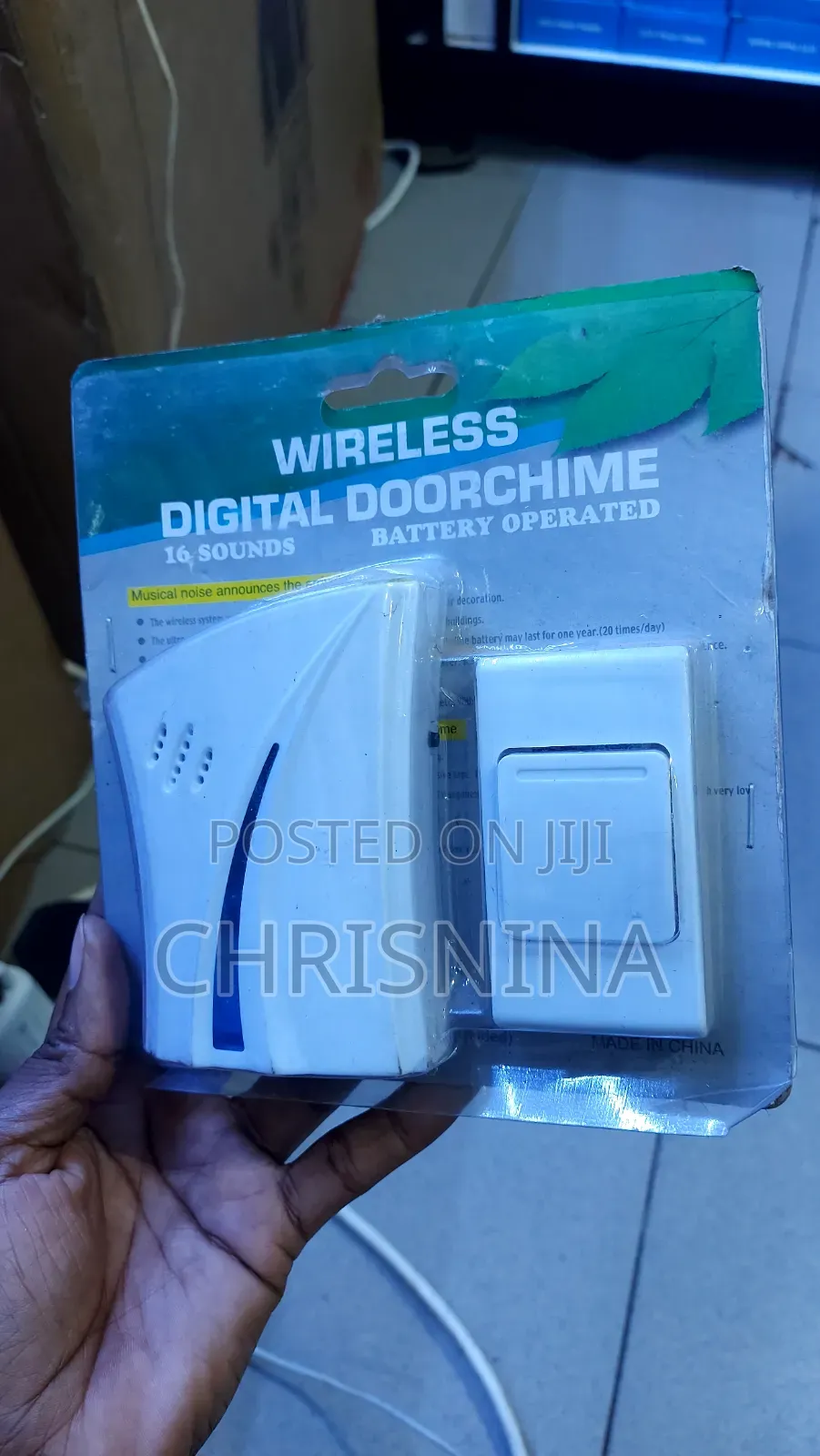 Wireless Digital Doorchime With 16 Sounds - Battery Operated Doorbell